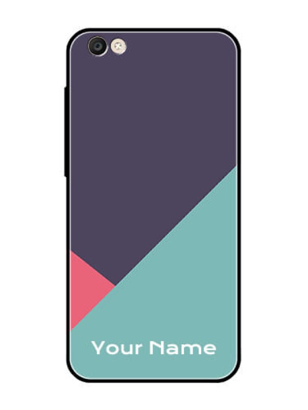 Custom Vivo Y55S Custom Glass Mobile Case - Tri Color abstract Design