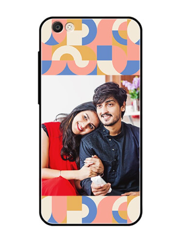 Custom Vivo Y55S Photo Printing on Glass Case - Semi-circle Maze Pattern Design