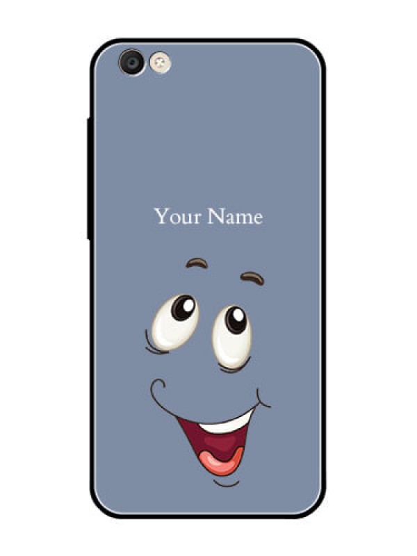 Custom Vivo Y55S Photo Printing on Glass Case - Laughing Cartoon Face Design