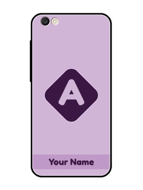Custom Vivo Y55S Custom Glass Mobile Case - Custom Letter in curved badge Design
