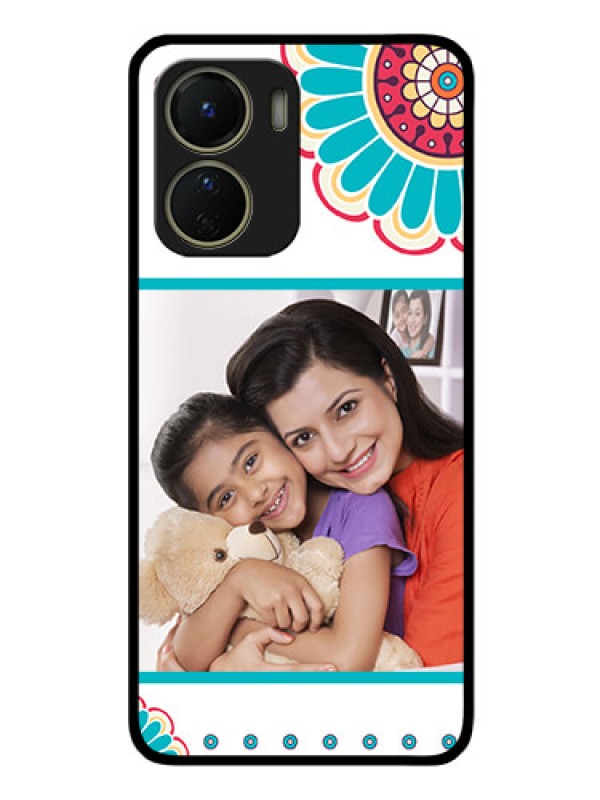 Custom Vivo Y56 5G Custom Glass Phone Case - Flower Design