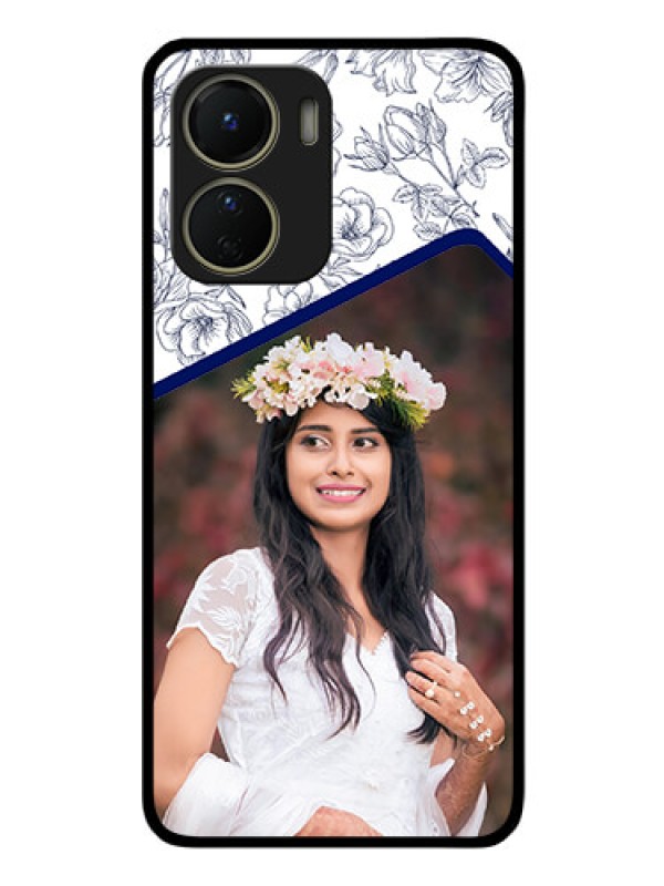 Custom Vivo Y56 5G Personalized Glass Phone Case - Premium Floral Design