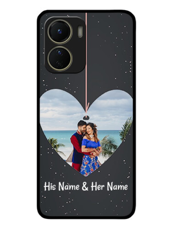 Custom Vivo Y56 5G Custom Glass Phone Case - Hanging Heart Design