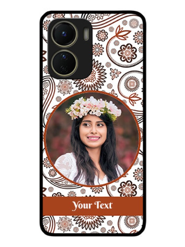 Custom Vivo Y56 5G Custom Glass Mobile Case - Abstract Flower Design
