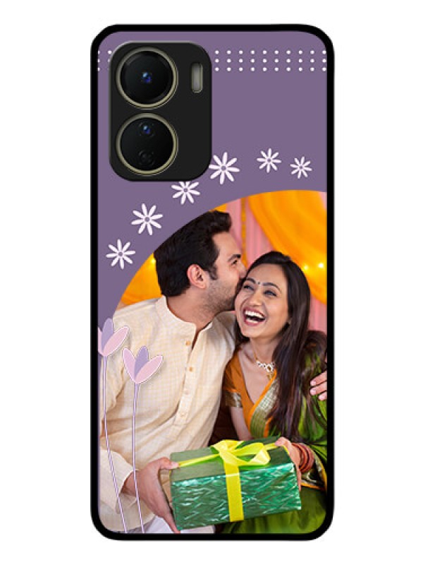 Custom Vivo Y56 5G Custom Glass Mobile Case - Lavender flowers design