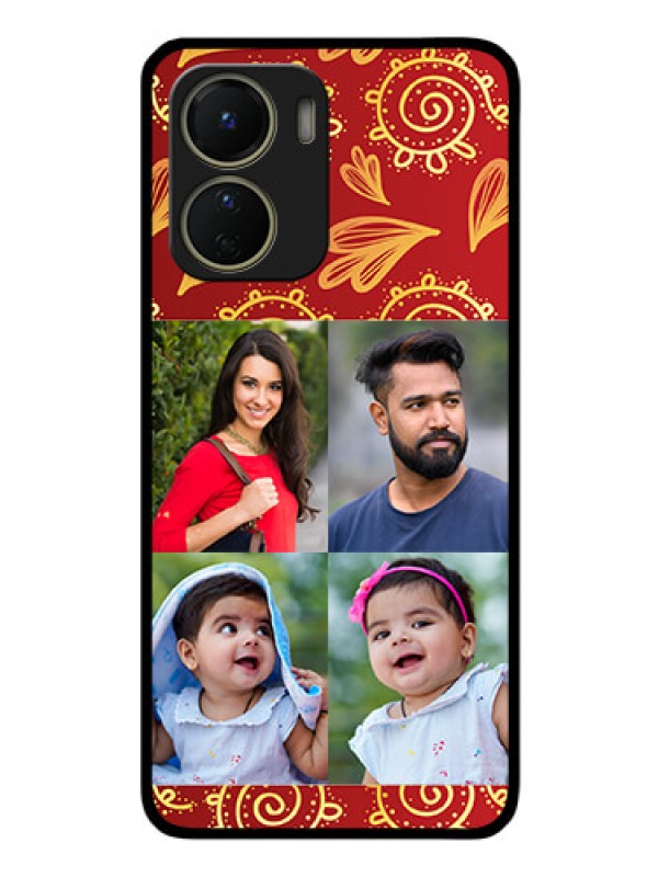Custom Vivo Y56 5G Photo Printing on Glass Case - 4 Image Traditional Design