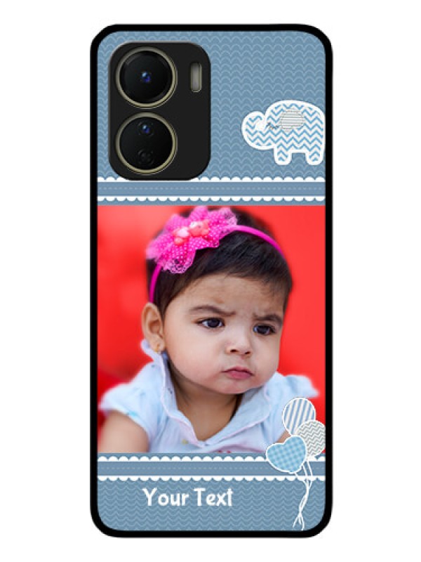 Custom Vivo Y56 5G Photo Printing on Glass Case - with Kids Pattern Design