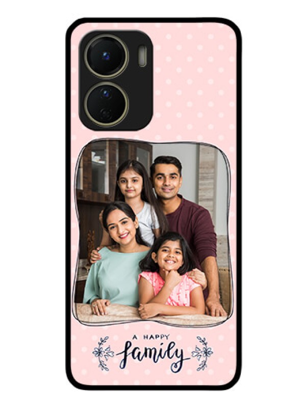 Custom Vivo Y56 5G Custom Glass Phone Case - Family with Dots Design