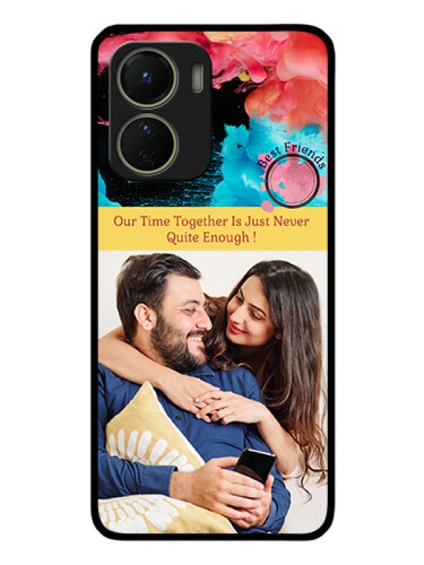 Custom Vivo Y56 5G Custom Glass Mobile Case - Quote with Acrylic Painting Design