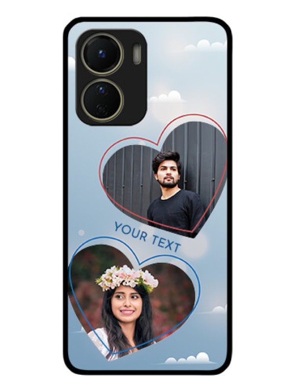 Custom Vivo Y56 5G Custom Glass Mobile Case - Blue Color Couple Design
