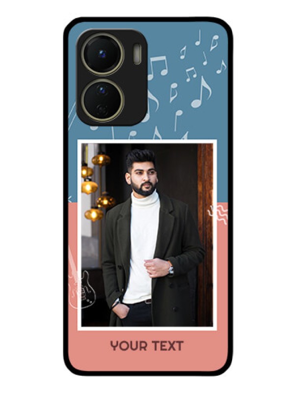 Custom Vivo Y56 5G Photo Printing on Glass Case - with Color Musical Note Design