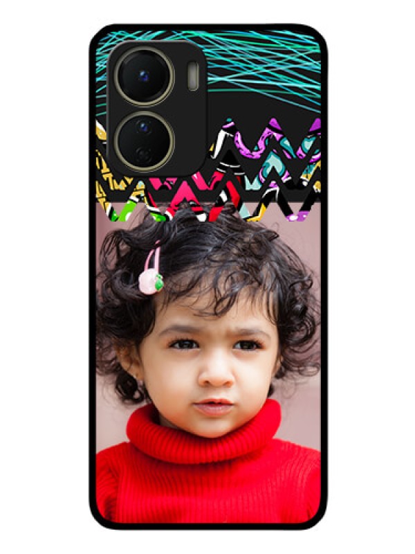 Custom Vivo Y56 5G Personalized Glass Phone Case - Neon Abstract Design