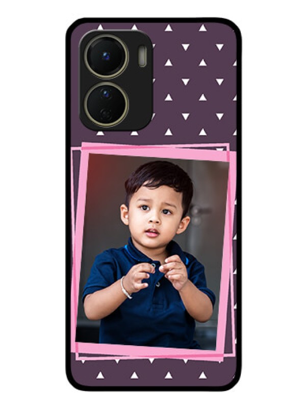 Custom Vivo Y56 5G Custom Glass Mobile Case - Triangle Pattern Dotted Design