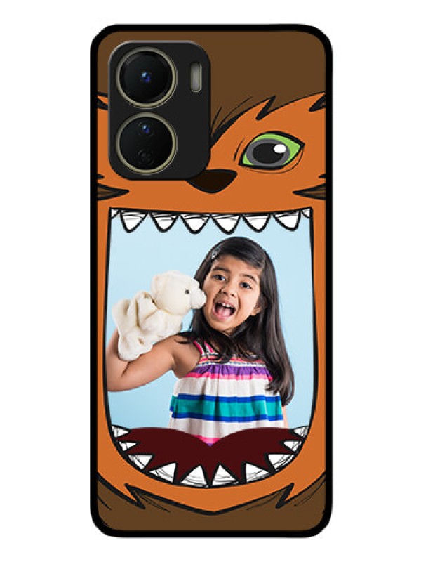 Custom Vivo Y56 5G Photo Printing on Glass Case - Owl Monster Back Case Design
