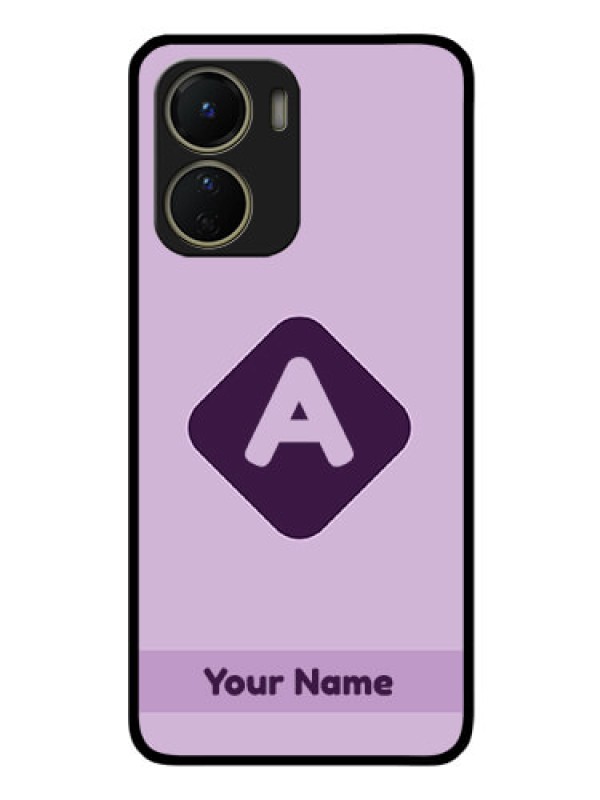 Custom Vivo Y56 5G Custom Glass Mobile Case - Custom Letter in curved badge Design