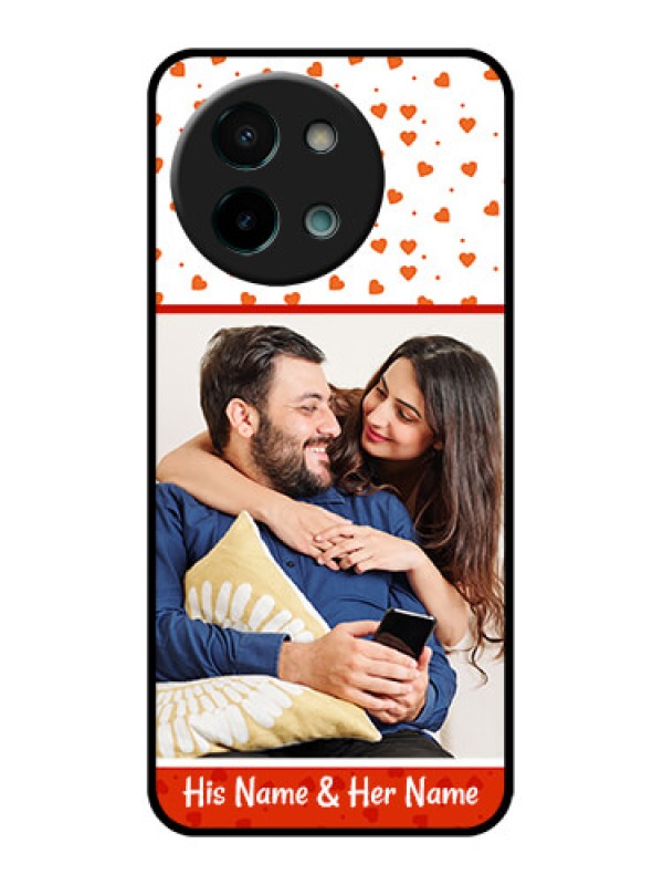 Custom Vivo Y58 5G Custom Glass Phone CaseOrange Love Symbol Design