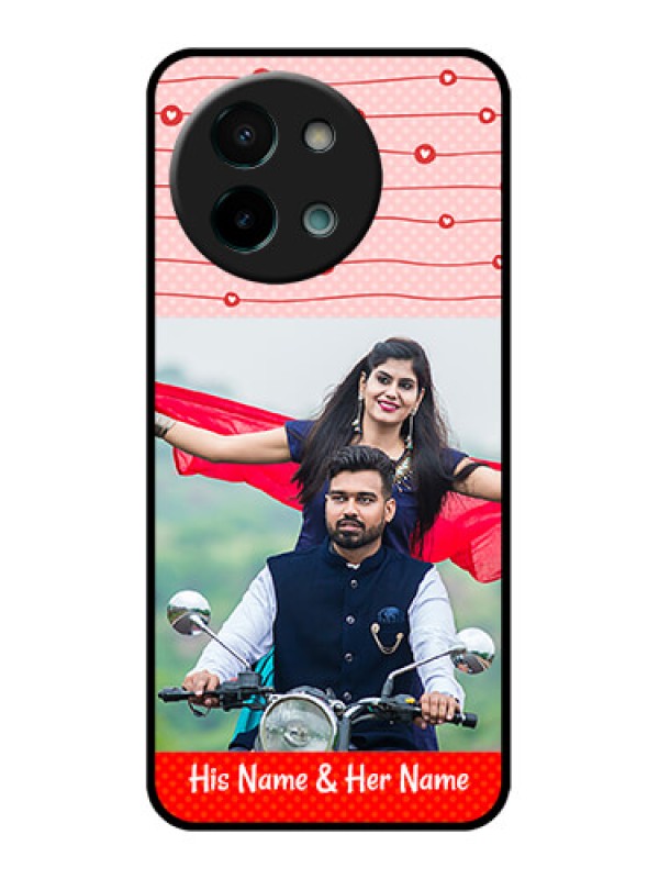Custom Vivo Y58 5G Custom Glass Phone CaseRed Pattern Case Design