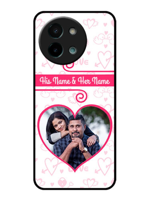 Custom Vivo Y58 5G Custom Glass Phone CaseHeart Shape Love Design