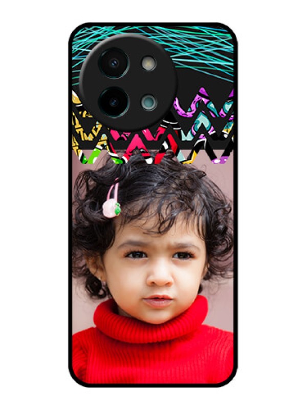 Custom Vivo Y58 5G Custom Glass Phone CaseNeon Abstract Design