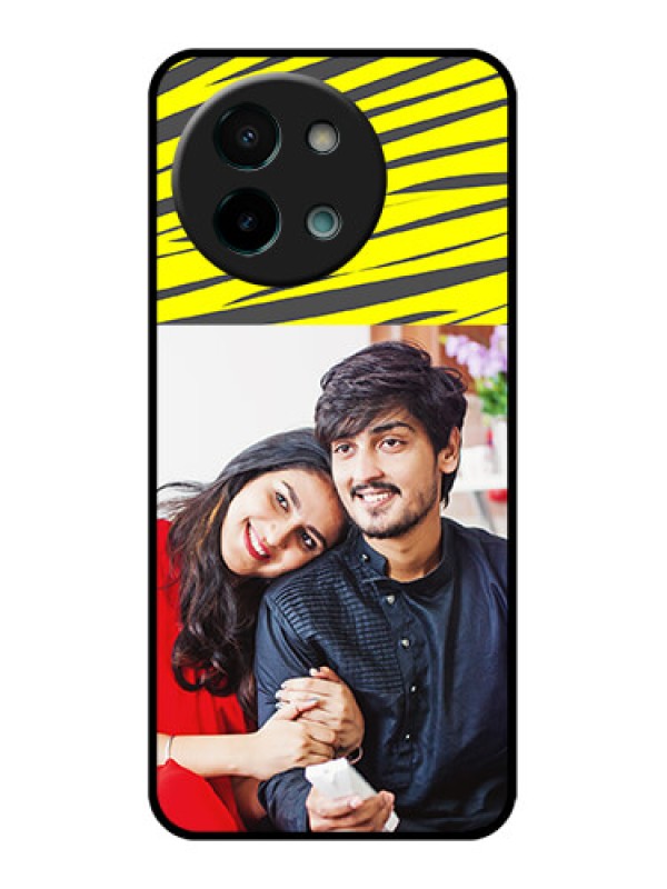 Custom Vivo Y58 5G Custom Glass Phone CaseYellow Abstract Design