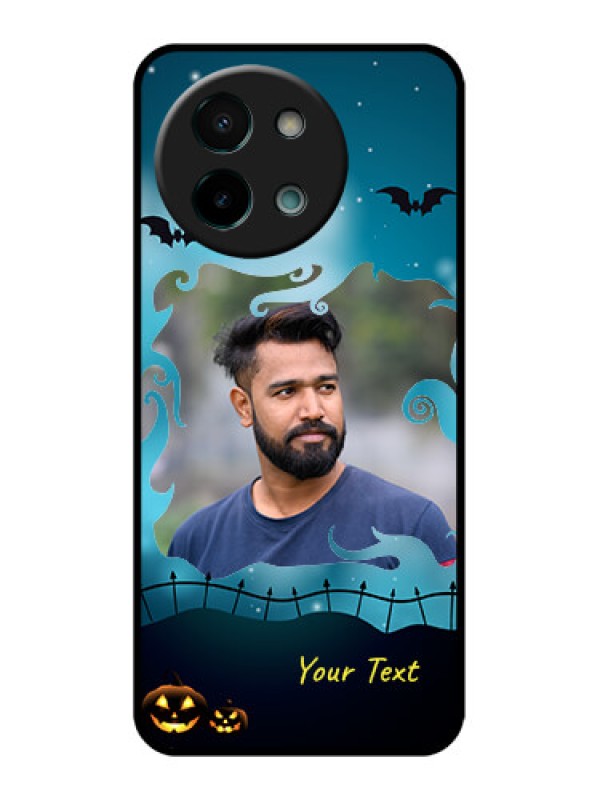 Custom Vivo Y58 5G Custom Glass Phone CaseHalloween Frame Design