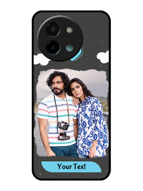 Custom Vivo Y58 5G Custom Glass Phone CaseSplashes With Love Doodles Design