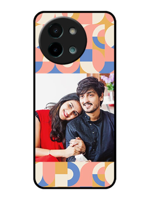 Custom Vivo Y58 5G Custom Glass Phone CaseSemi - Circle Maze Pattern Design