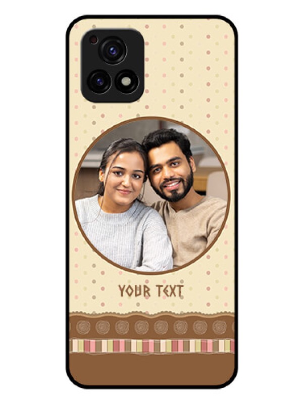 Custom Vivo Y72 5G Custom Glass Mobile Case - Brown Dotted Mobile Case Design