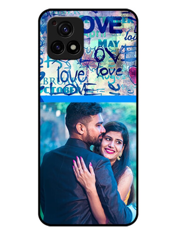 Custom Vivo Y72 5G Custom Glass Mobile Case - Colorful Love Design