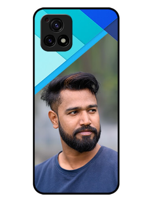 Custom Vivo Y72 5G Custom Glass Phone Case - Blue Pattern Design