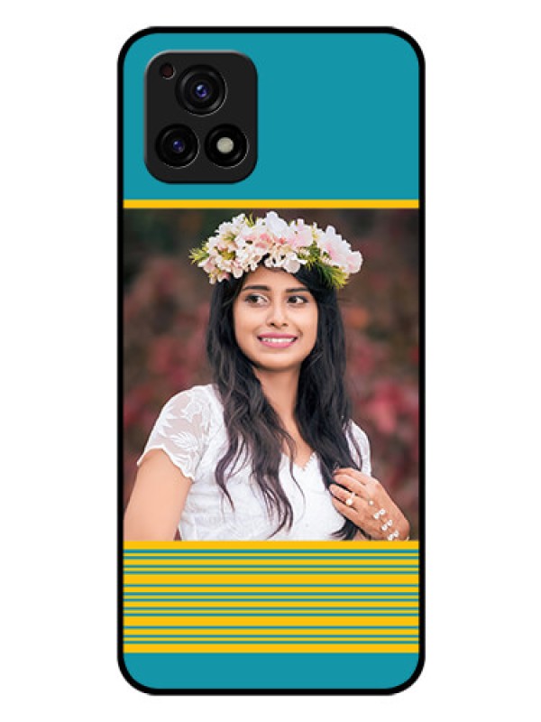 Custom Vivo Y72 5G Custom Glass Phone Case - Yellow & Blue Design