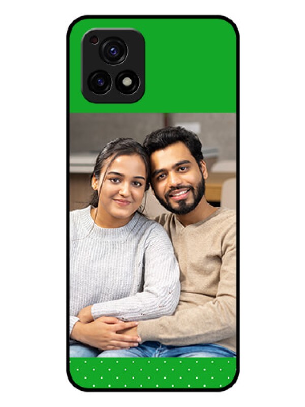 Custom Vivo Y72 5G Personalized Glass Phone Case - Green Pattern Design