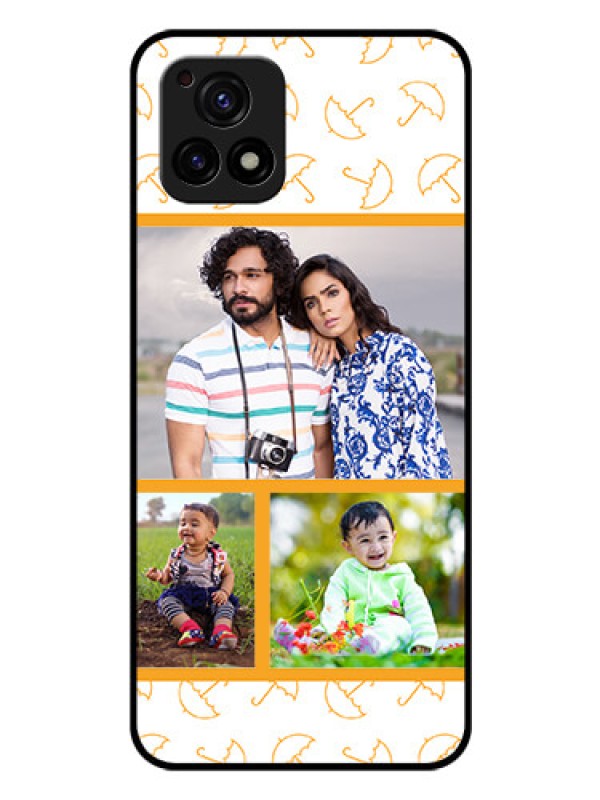 Custom Vivo Y72 5G Custom Glass Mobile Case - Yellow Pattern Design