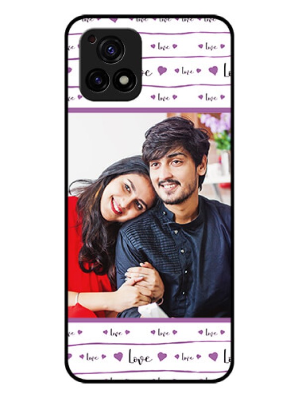 Custom Vivo Y72 5G Custom Glass Mobile Case - Couples Heart Design