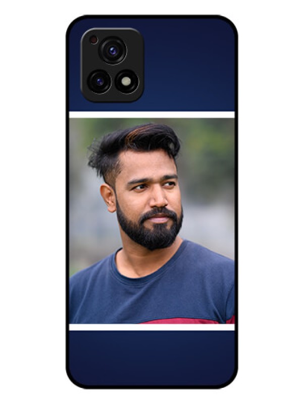 Custom Vivo Y72 5G Personalized Glass Phone Case - Simple Royal Blue Design