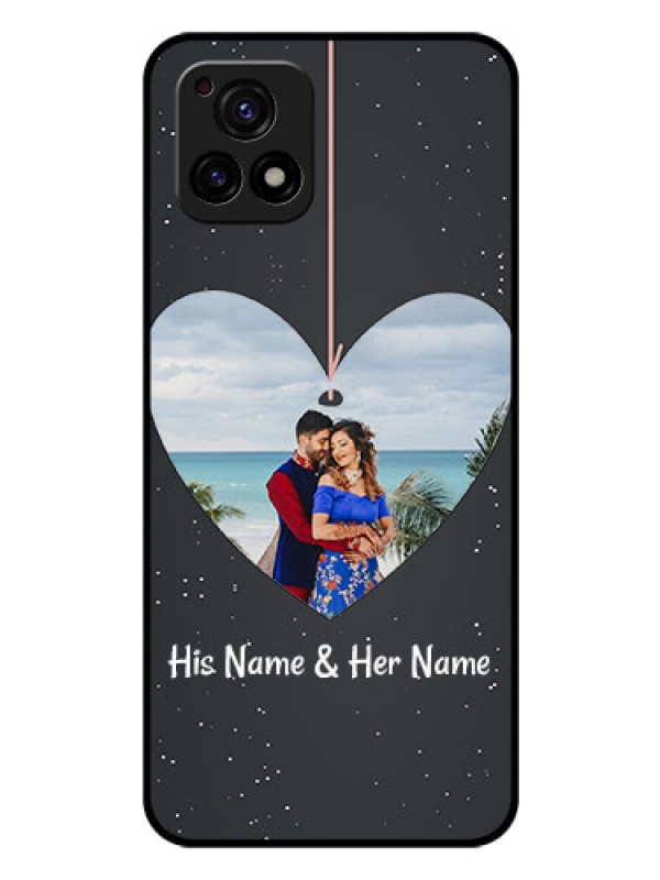 Custom Vivo Y72 5G Custom Glass Phone Case - Hanging Heart Design