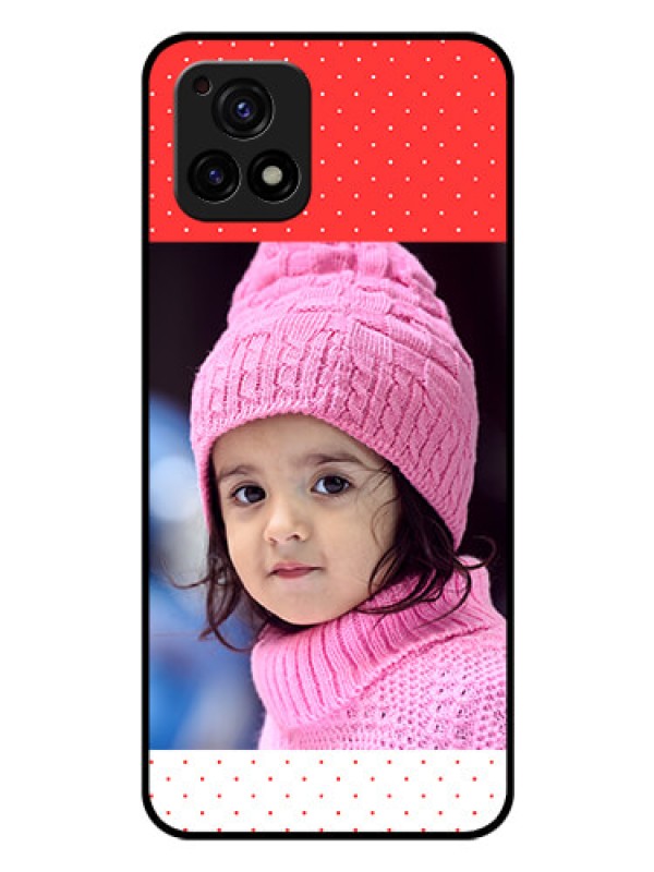 Custom Vivo Y72 5G Photo Printing on Glass Case - Red Pattern Design