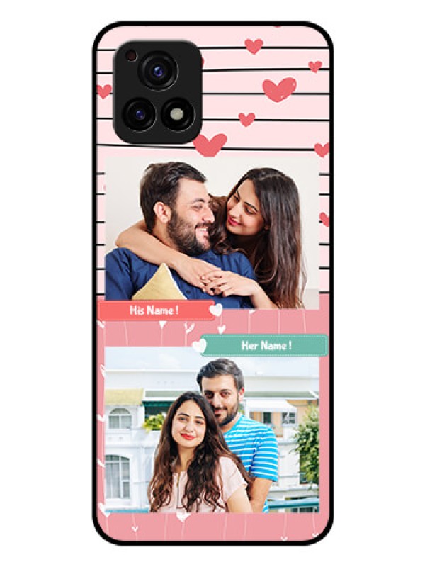 Custom Vivo Y72 5G Custom Glass Mobile Case - Photo with Heart Design