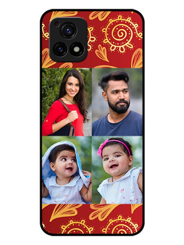 Custom Vivo Y72 5G Photo Printing on Glass Case - 4 Image Traditional Design