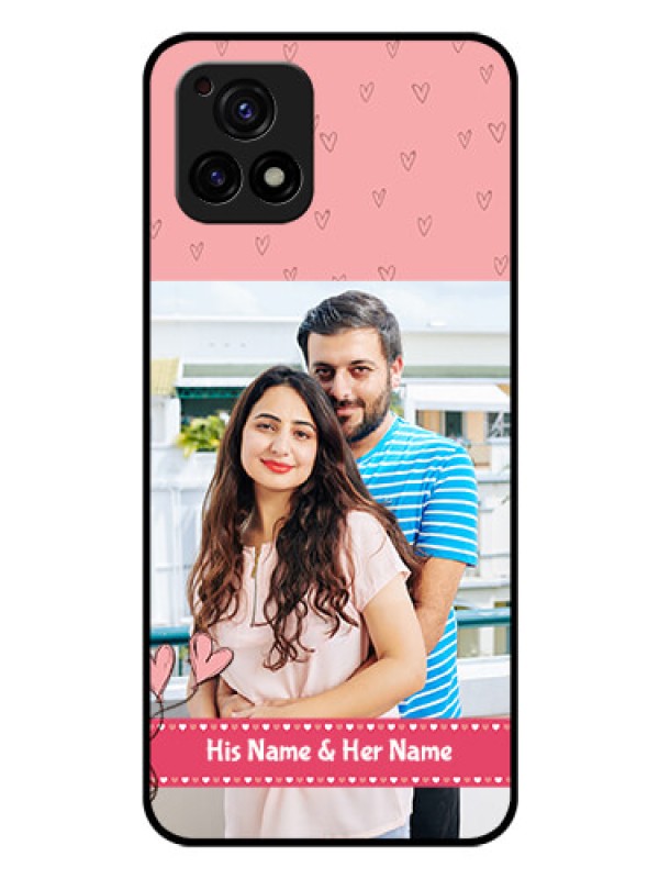 Custom Vivo Y72 5G Personalized Glass Phone Case - Love Design Peach Color