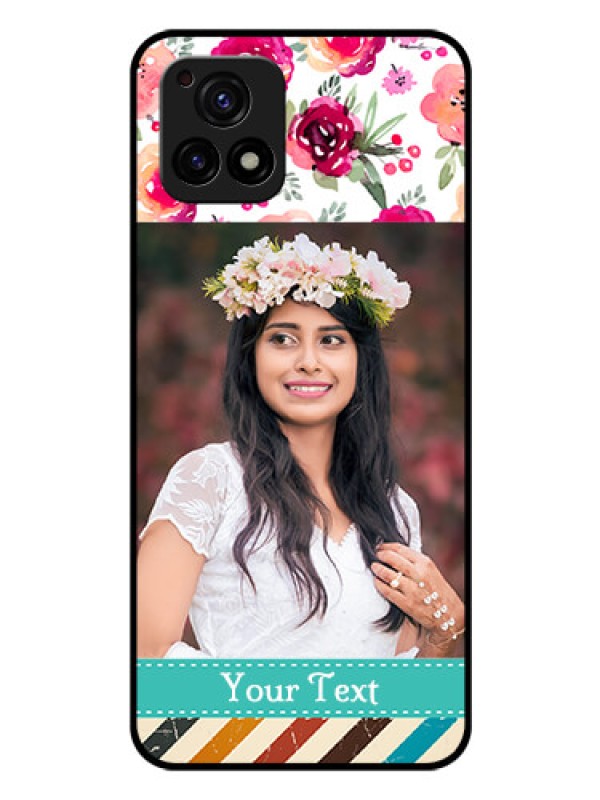 Custom Vivo Y72 5G Custom Glass Phone Case - Watercolor Floral Design