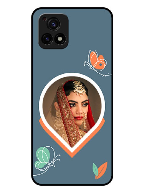 Custom Vivo Y72 5G Custom Glass Mobile Case - Droplet Butterflies Design