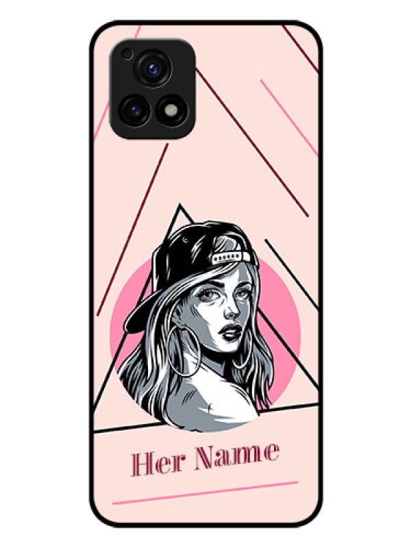 Custom Vivo Y72 5G Personalized Glass Phone Case - Rockstar Girl Design