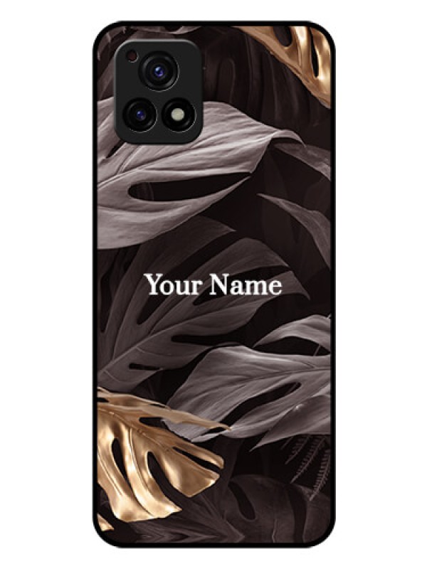 Custom Vivo Y72 5G Personalised Glass Phone Case - Wild Leaves digital paint Design