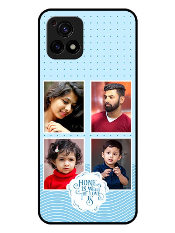 Custom Vivo Y72 5G Custom Glass Phone Case - Cute love quote with 4 pic upload Design