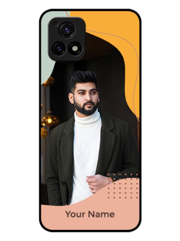 Custom Vivo Y72 5G Personalized Glass Phone Case - Tri-coloured overlay design