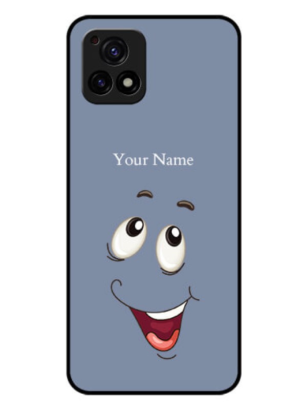 Custom Vivo Y72 5G Photo Printing on Glass Case - Laughing Cartoon Face Design
