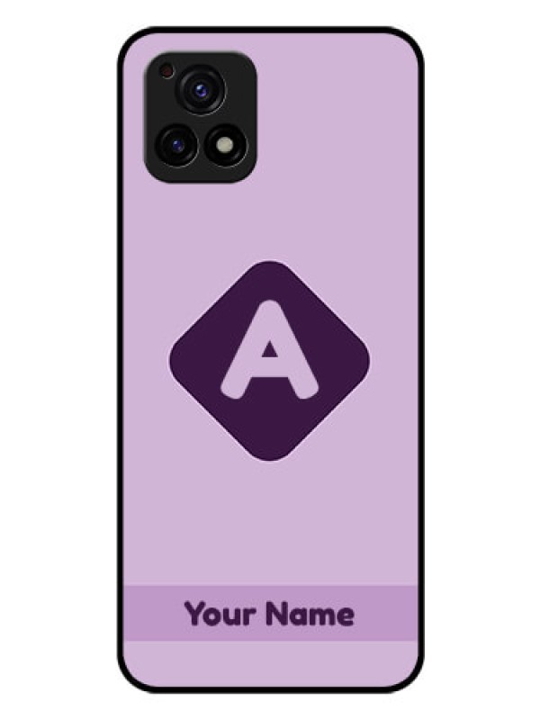 Custom Vivo Y72 5G Custom Glass Mobile Case - Custom Letter in curved badge Design