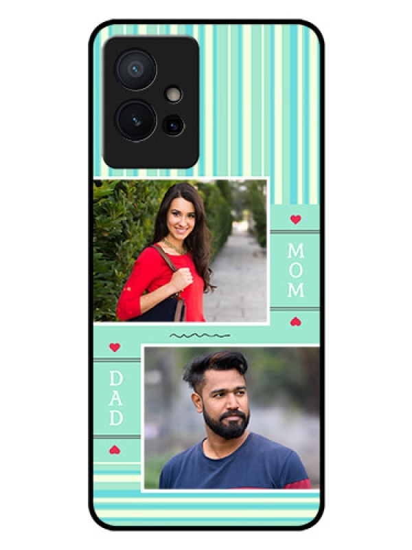 Custom Vivo Y75 5G Custom Glass Phone Case - Mom & Dad Pic Design