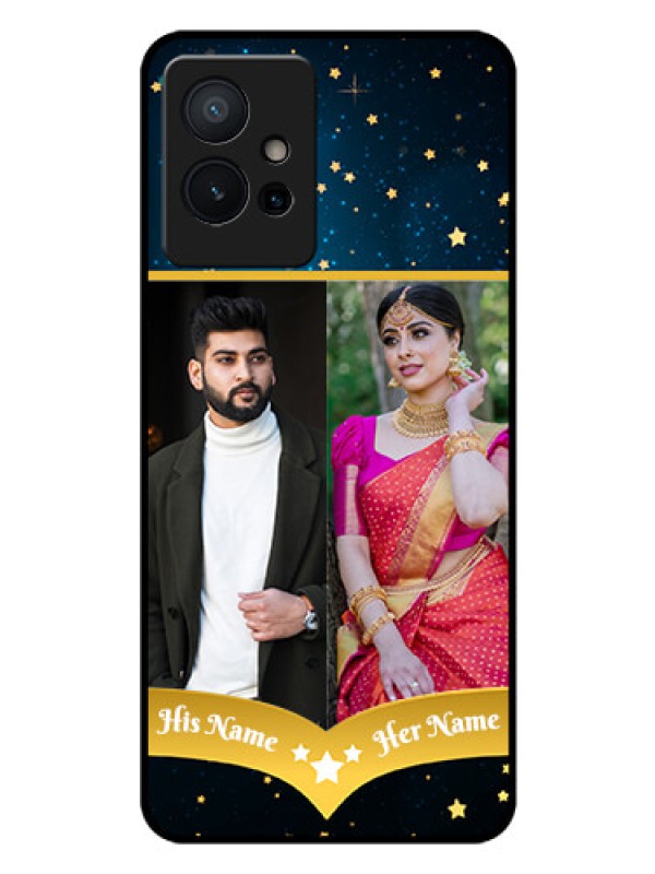 Custom Vivo Y75 5G Custom Glass Phone Case - Galaxy Stars Backdrop Design